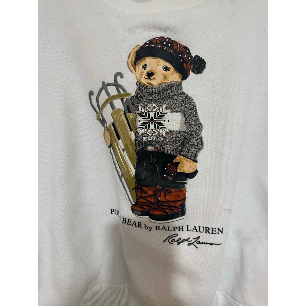 Ralph Lauren Women Top Rare Polo Bear Fleece Sweatshirt M Limited Edition - Picture 3 of 4